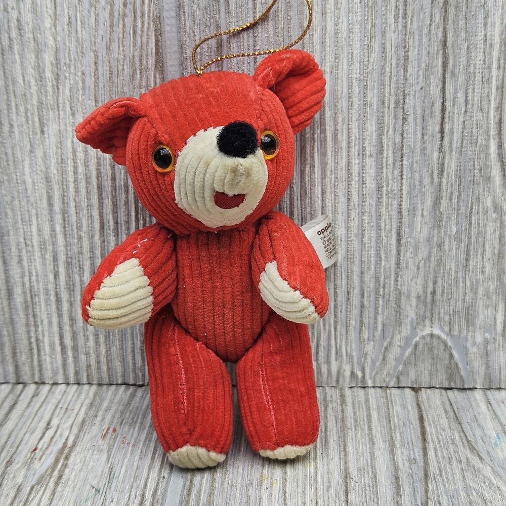 Vintage 1987 Applause Wallace Bear Plush Ornament Corduroy‎ Stuffed Animal Toy